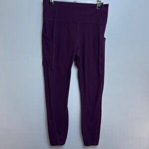 Fabletics PureLuxe High Waistd 7/8 Leggings M Plum Pockets Women Fitness  Sporty